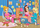 Girls at a Pajama Party