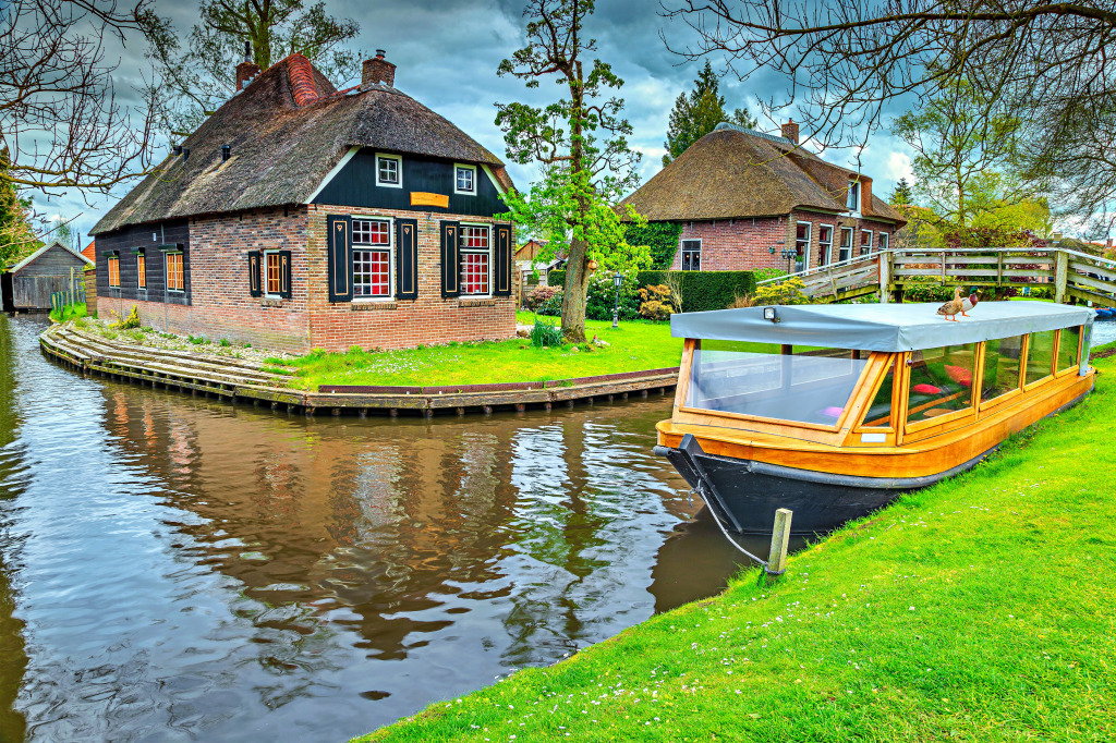 Dutch Village, Giethoorn, Pays-Bas jigsaw puzzle in Paysages urbains puzzles on TheJigsawPuzzles.com