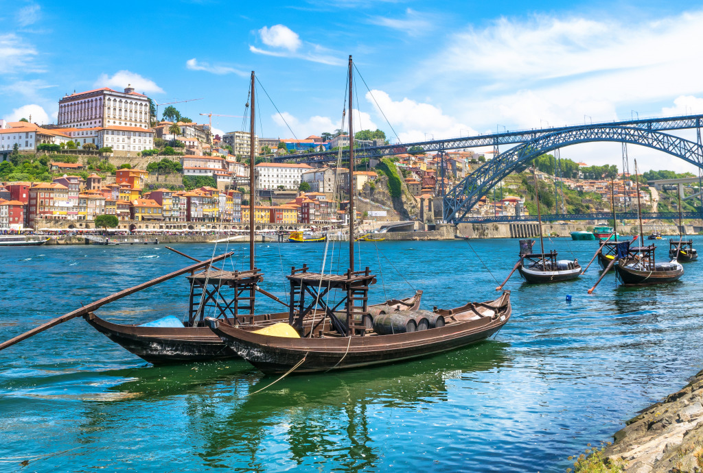 Le fleuve Douro et le pont Dom Luis I jigsaw puzzle in Ponts puzzles on TheJigsawPuzzles.com