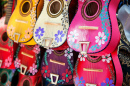 Traditional Mexican Guitars on a Market