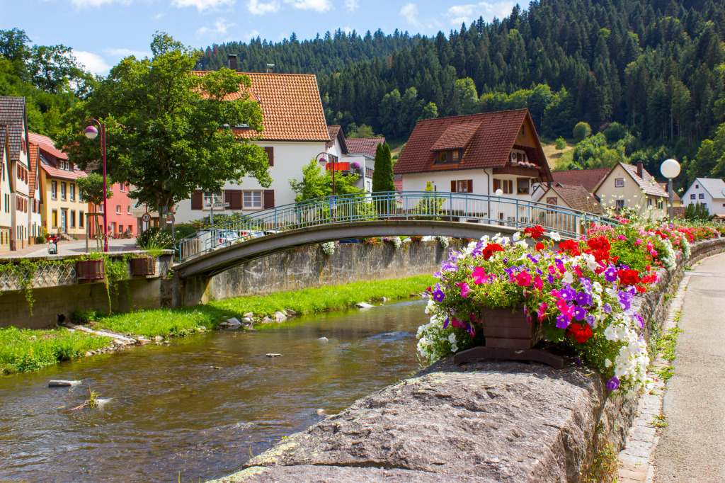 Schiltach in Black Forest, Germany jigsaw puzzle in Bridges puzzles on TheJigsawPuzzles.com
