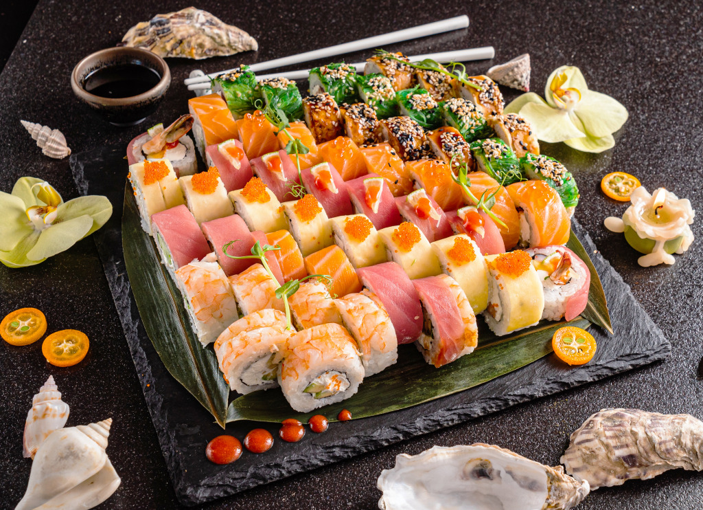 Sushi Rolls Set jigsaw puzzle in Food Bakery puzzles on