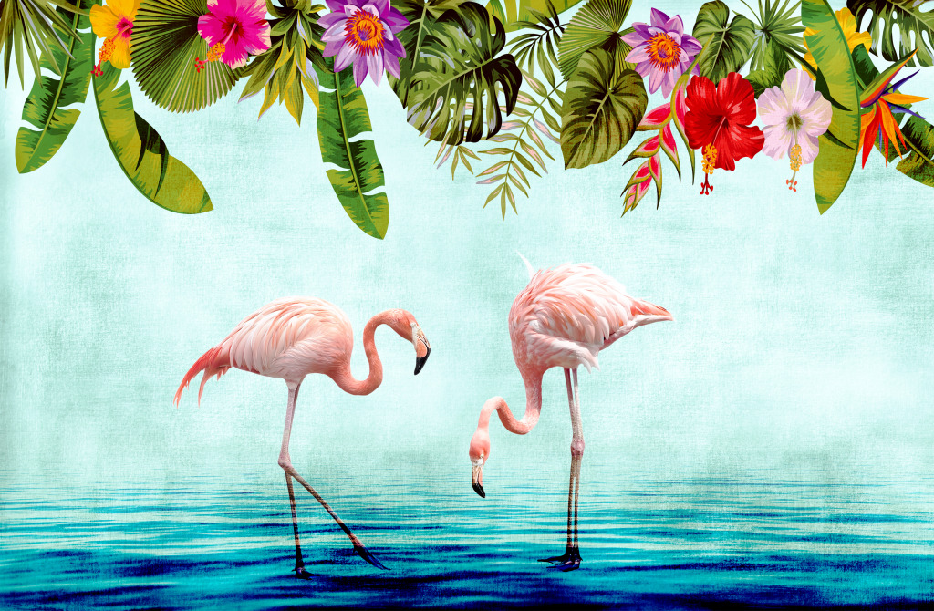 Plantas Tropicais e Flamingos jigsaw puzzle in Animais puzzles on TheJigsawPuzzles.com