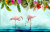 Tropical Plants and Flamingos