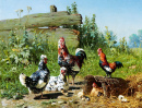 Summer Landscape with Poultry