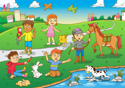 Children with Their Pets jigsaw puzzle in Kids Puzzles puzzles on ...