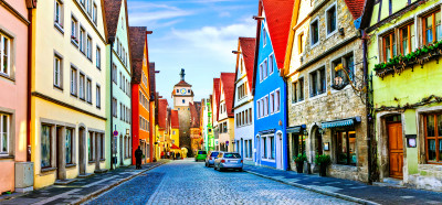 Rothenburg Ob Der Tauber In Bavaria Germany Jigsaw Puzzle In Street