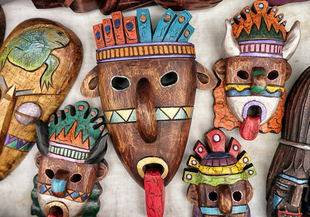 Indigenous Masks, Otavalo, Ecuador jigsaw puzzle in Puzzle of the Day puzzles on TheJigsawPuzzles.com