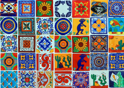 Mexican Colorful Ceramic Tiles Jigsaw Puzzle In Handmade Puzzles On