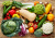 Fresh Vegetables and Fruits on Wooden Table