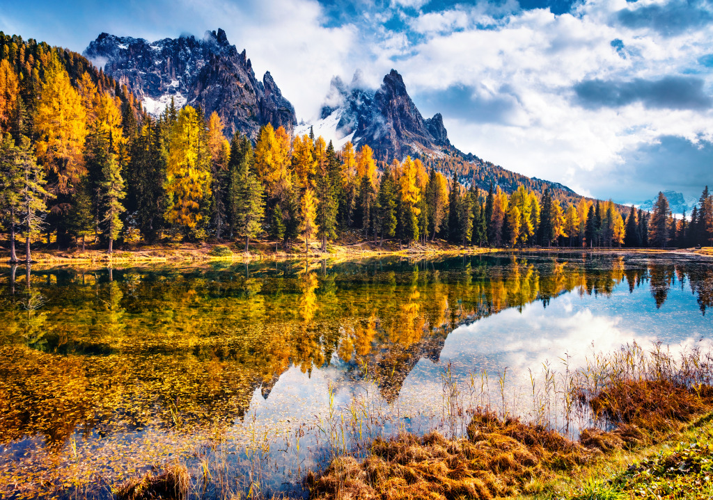 Lac Antorno, Alpes Dolomites, Italie jigsaw puzzle in Magnifiques vues puzzles on TheJigsawPuzzles.com