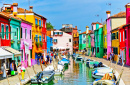 Colorful Venetian Houses along the Canal
