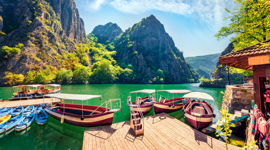 Morning View of Matka Canyon, North Macedonia jigsaw puzzle in Great Sightings puzzles on TheJigsawPuzzles.com