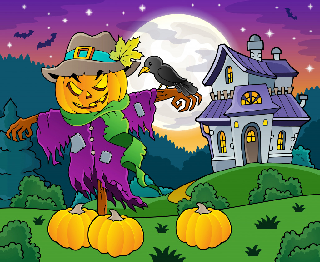Halloween Scarecrow Theme Image 4 - Eps10 Vector Illustration. jigsaw puzzle in Puzzles pour enfants puzzles on TheJigsawPuzzles.com