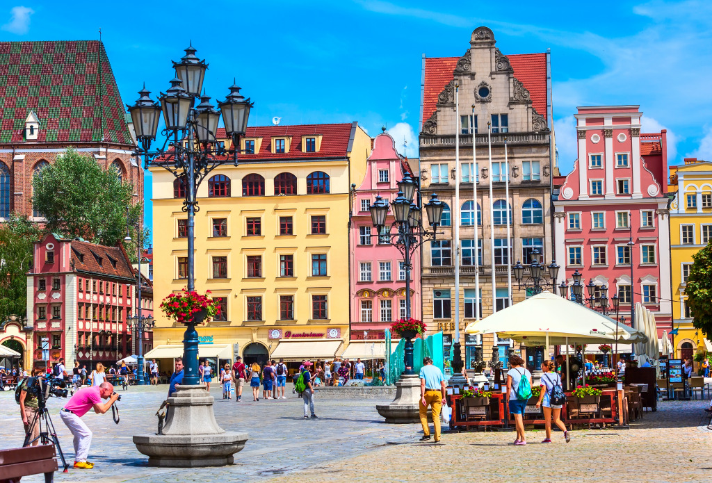 Market Square in Wroclaw, Poland jigsaw puzzle in Street View puzzles on TheJigsawPuzzles.com