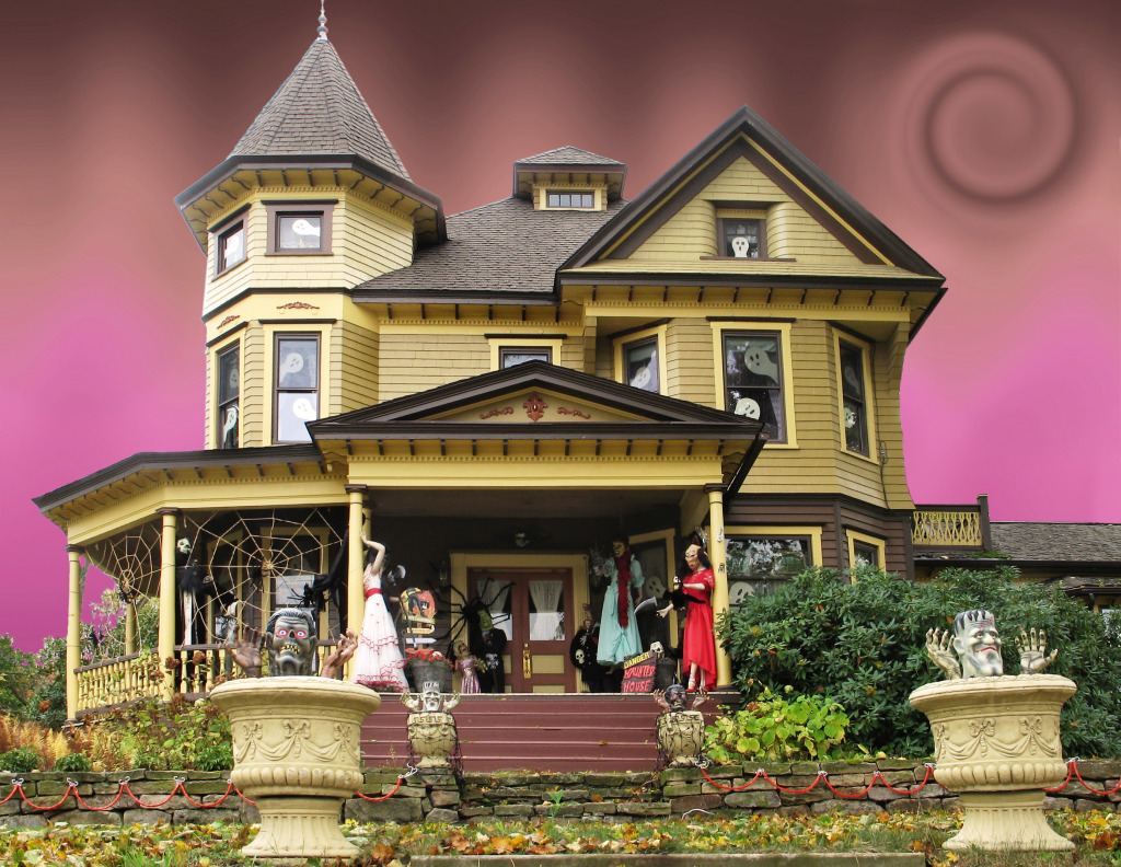 Victorian House Decorated for Halloween jigsaw puzzle in Street View puzzles on TheJigsawPuzzles.com
