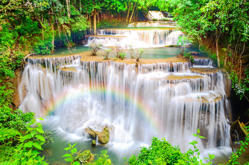 Waldwasserfall, Huay Mae Khamin,Thailand jigsaw puzzle in Wasserfälle puzzles on TheJigsawPuzzles.com