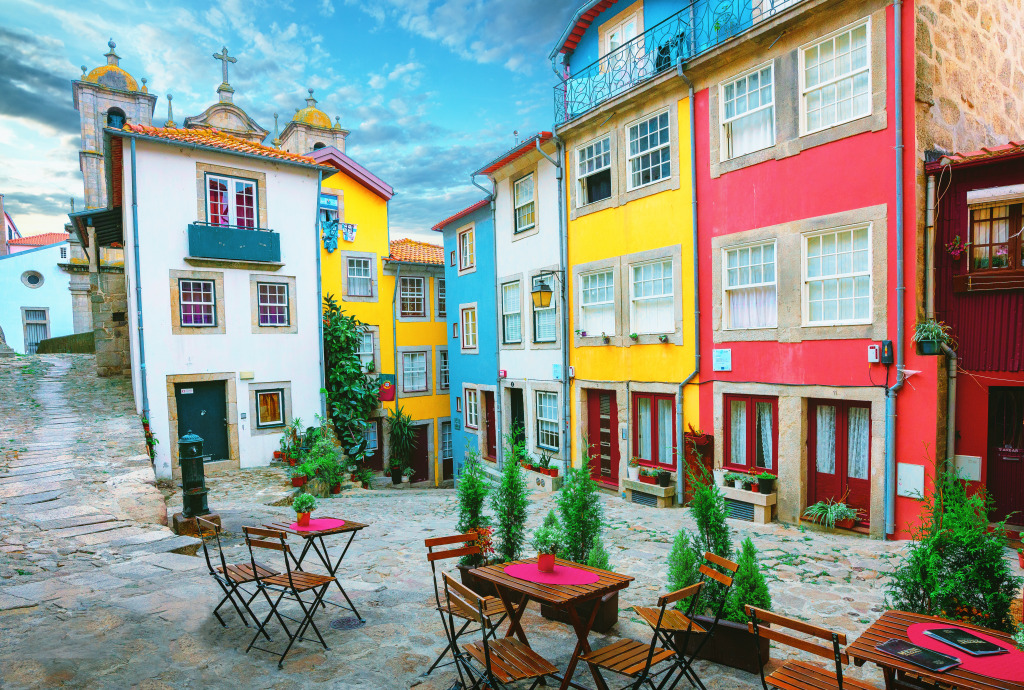 Colorful Street in Porto jigsaw puzzle in Street View puzzles on TheJigsawPuzzles.com