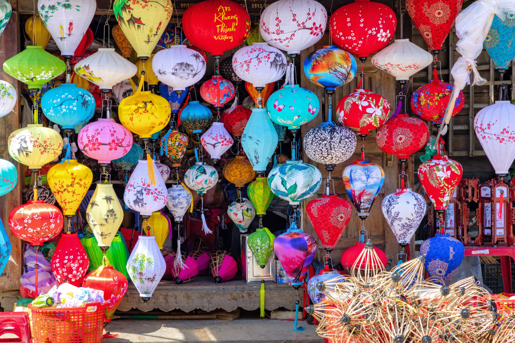 Colorful Lanterns, Hoi An, Vietnam jigsaw puzzle in Handmade puzzles on TheJigsawPuzzles.com