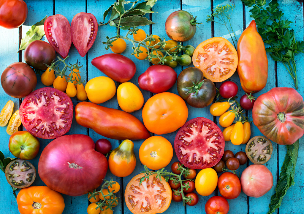 Tomates Bio Colorées jigsaw puzzle in Fruits & Légumes puzzles on TheJigsawPuzzles.com