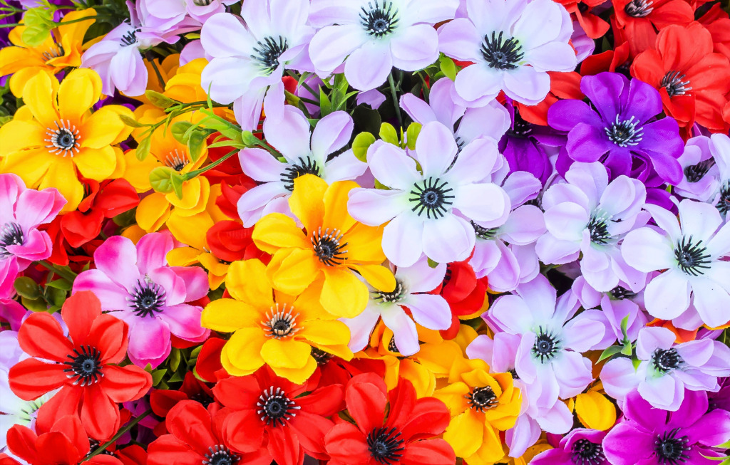 Colorful Flowers jigsaw puzzle in Macro puzzles on TheJigsawPuzzles.com