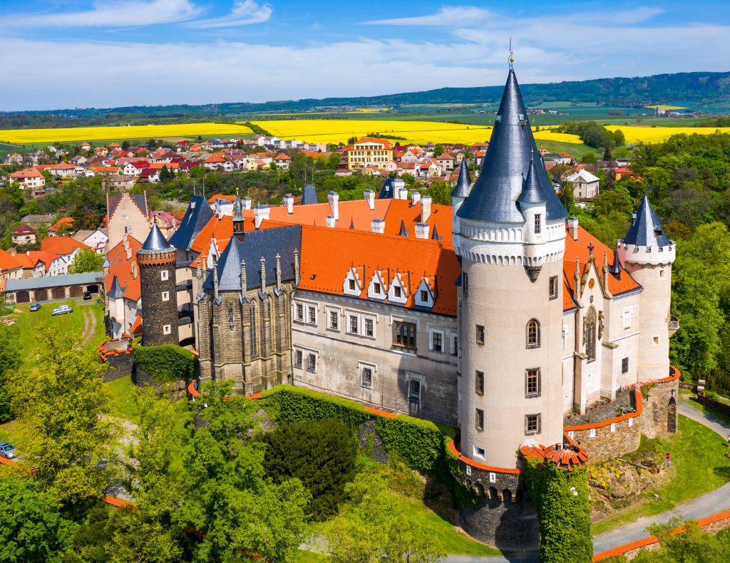 Aerial View Of Zleby Castle In Central Bohemian Region, Czech Republic ...