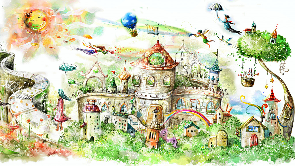 Fairytale Castle and Magic Tree jigsaw puzzle in Castles puzzles on TheJigsawPuzzles.com