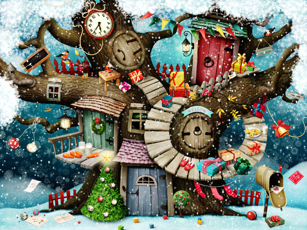 Рождественский лес jigsaw puzzle in Новый год и Рождество puzzles on TheJigsawPuzzles.com