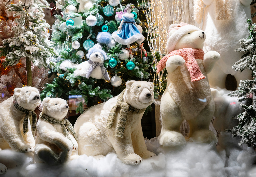 Famille d’ours polaires, décoration de Noël jigsaw puzzle in Noël et Nouvel An puzzles on TheJigsawPuzzles.com