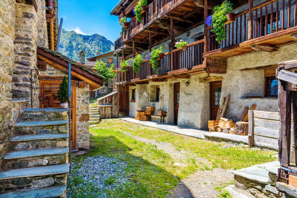 Antagnod Village, Valle d'Aosta, Italy jigsaw puzzle in Street View puzzles on TheJigsawPuzzles.com