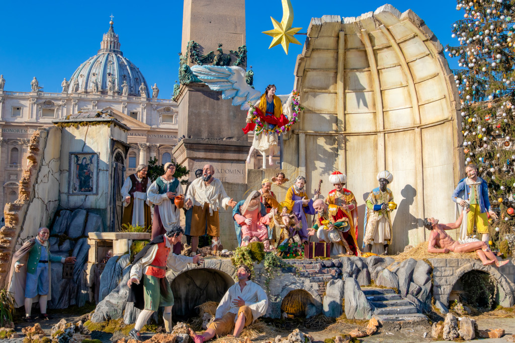 Nativity scene in St. Peter's Square, Vatican jigsaw puzzle in Christmas & New Year puzzles on TheJigsawPuzzles.com