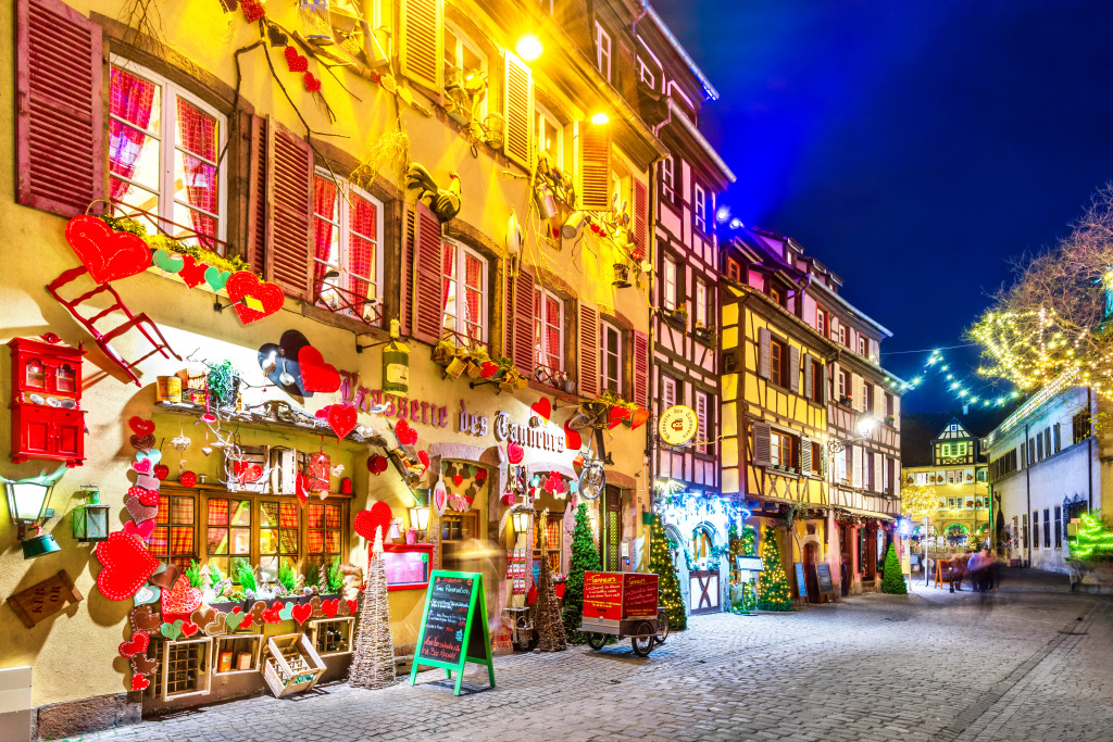 Christmas in Colmar, Alsace, France jigsaw puzzle in Street View puzzles on TheJigsawPuzzles.com