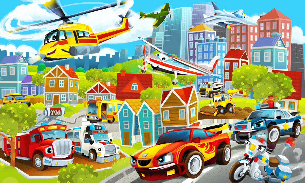 Funny City Scene jigsaw puzzle in Kids Puzzles puzzles on TheJigsawPuzzles.com