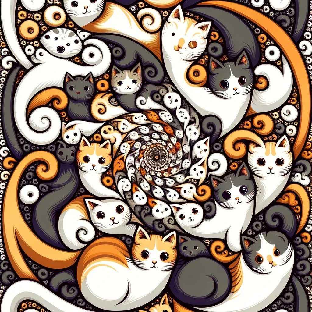 fractal cats jigsaw puzzle in Willow Richardson puzzles on TheJigsawPuzzles.com