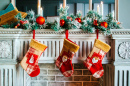 Christmas Stockings on the Fireplace