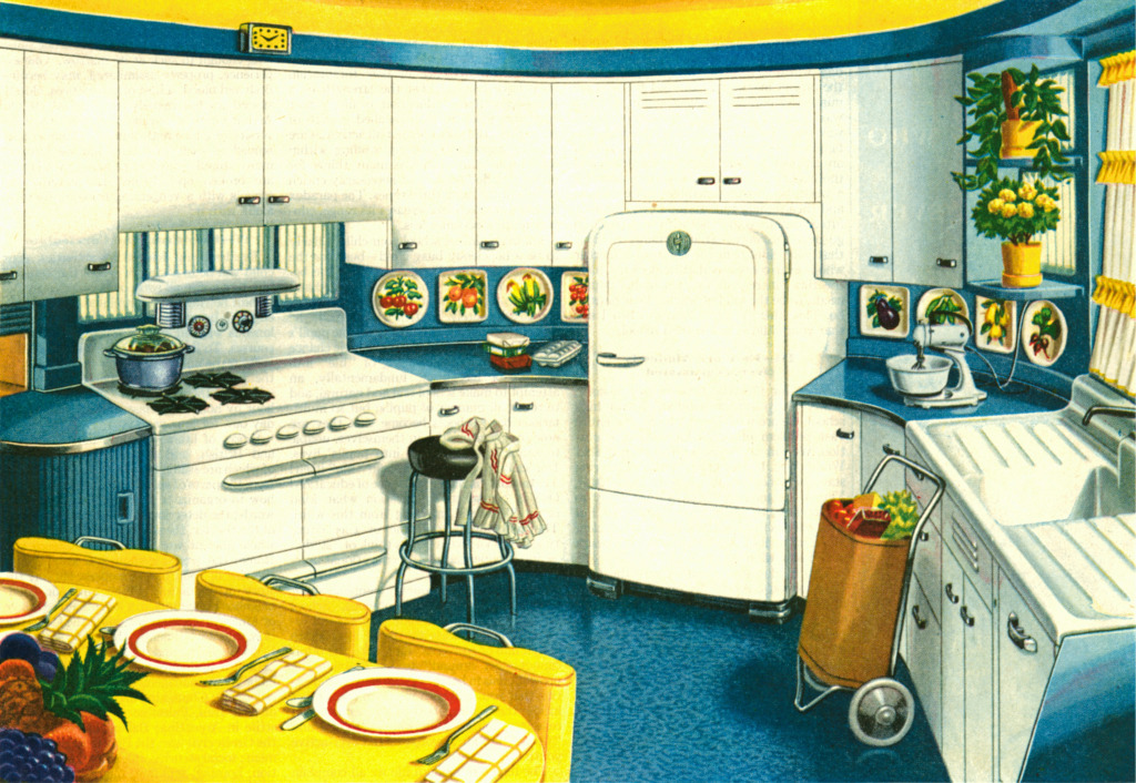 Благоустроенная кухня, 1947 jigsaw puzzle in Еда и Напитки puzzles on TheJigsawPuzzles.com
