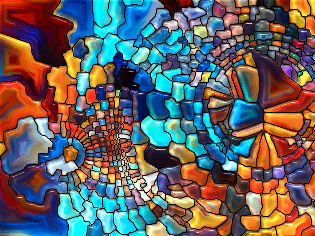 Padrão de vitrais jigsaw puzzle in Fractals puzzles on TheJigsawPuzzles.com