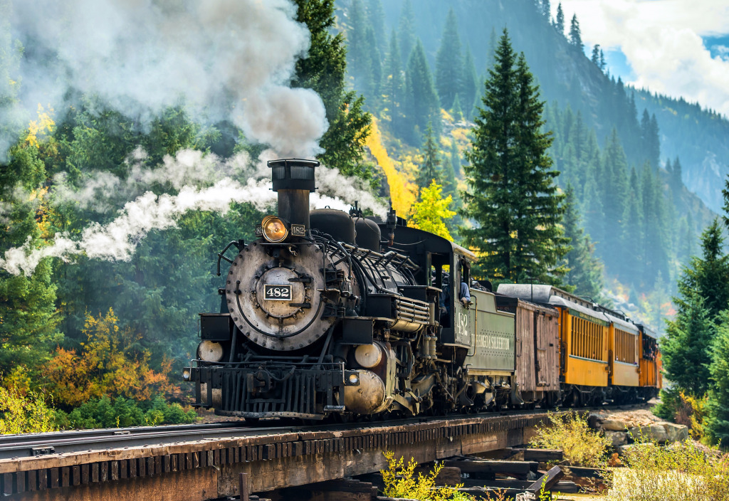Steam Train of Durango & Silverton RR, Colorado, USA jigsaw puzzle in Puzzle of the Day puzzles on TheJigsawPuzzles.com
