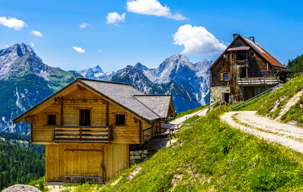 Houses in the Alps jigsaw puzzle in Great Sightings puzzles on TheJigsawPuzzles.com