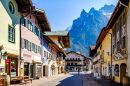 Famous Old Town in Mittenwald, Germany