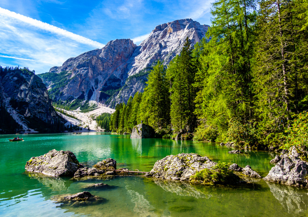 Pragser Wildsee, Italy jigsaw puzzle in Great Sightings puzzles on TheJigsawPuzzles.com