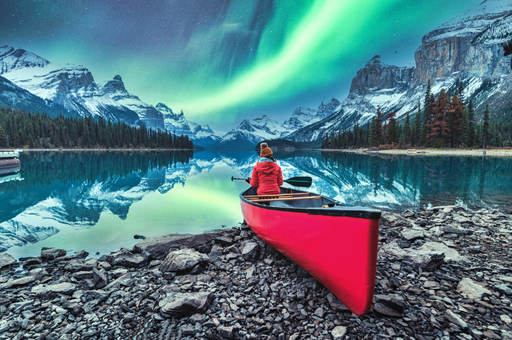 Aurora Borealis in Canada jigsaw puzzle in Puzzle of the Day puzzles on TheJigsawPuzzles.com