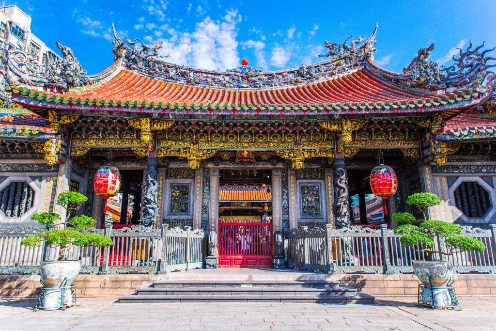 Longshan-Tempel in Taipeh jigsaw puzzle in Puzzle des Tages puzzles on TheJigsawPuzzles.com