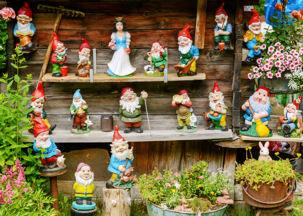 Garden Gnomes in the Swiss Alps jigsaw puzzle in Puzzle of the Day puzzles on TheJigsawPuzzles.com