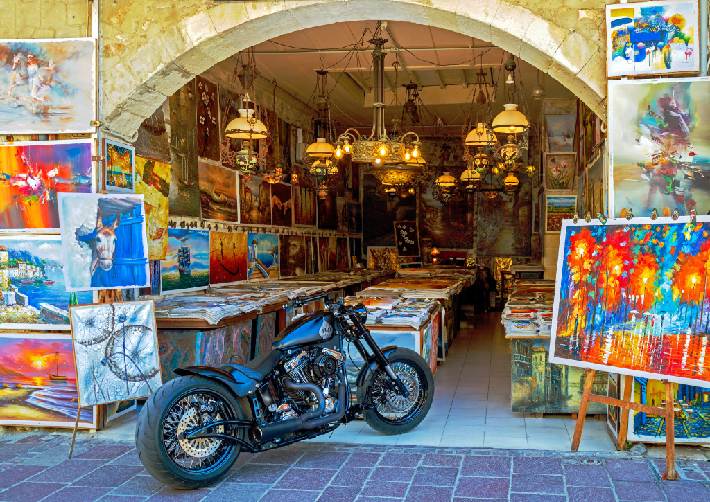 Pequena loja de lembranças, Ilha de Creta jigsaw puzzle in Quebra-Cabeça do Dia puzzles on TheJigsawPuzzles.com