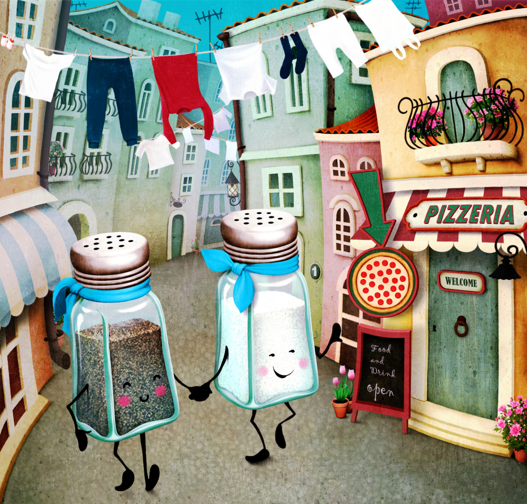 Salt and Pepper Walking in Italy jigsaw puzzle in Puzzle of the Day puzzles on TheJigsawPuzzles.com