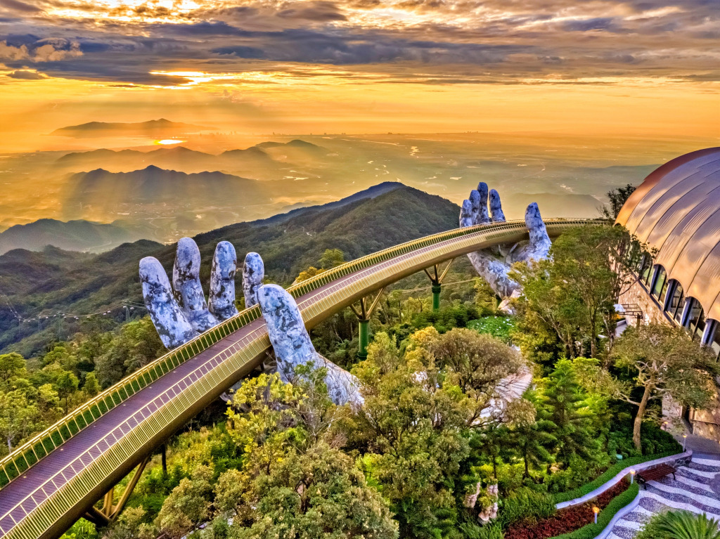 The Golden Bridge, Vietnam jigsaw puzzle in Puzzle of the Day puzzles on TheJigsawPuzzles.com