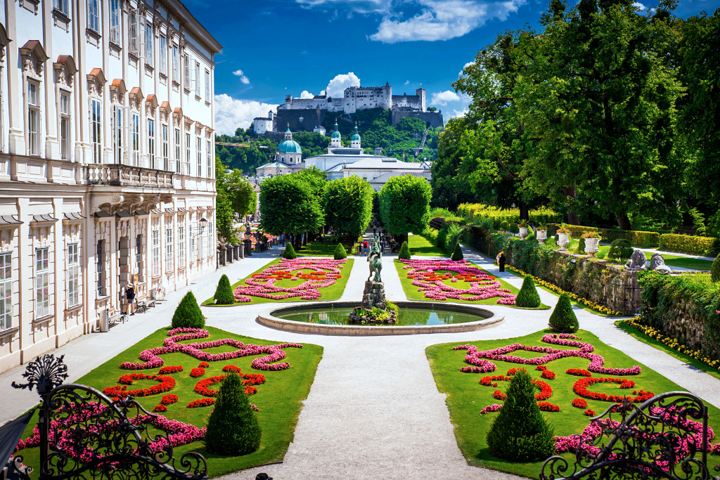 Mirabell Palace and Gardens jigsaw puzzle in Puzzle of the Day puzzles on TheJigsawPuzzles.com