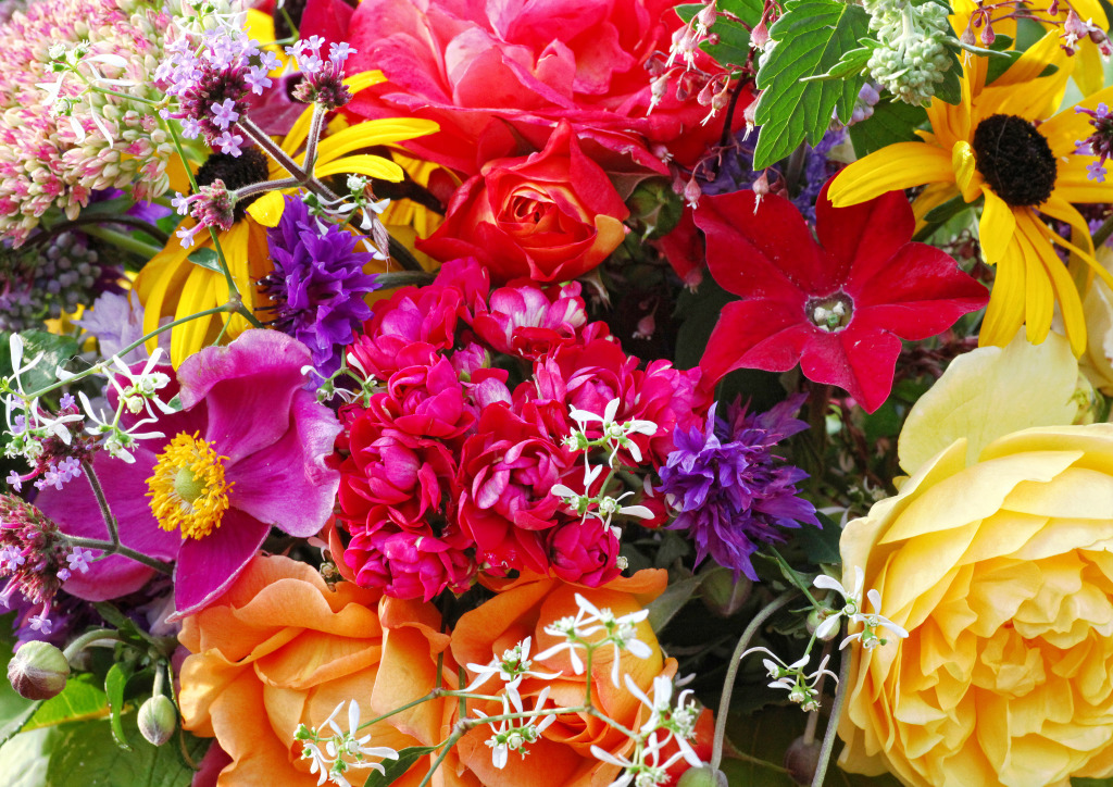 Bunch of Colorful Flowers jigsaw puzzle in Flowers puzzles on TheJigsawPuzzles.com