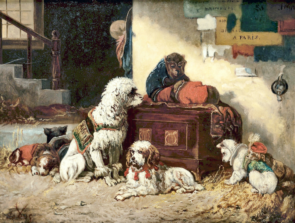Circus Dogs And Monkeys jigsaw puzzle in Piece of Art puzzles on TheJigsawPuzzles.com
